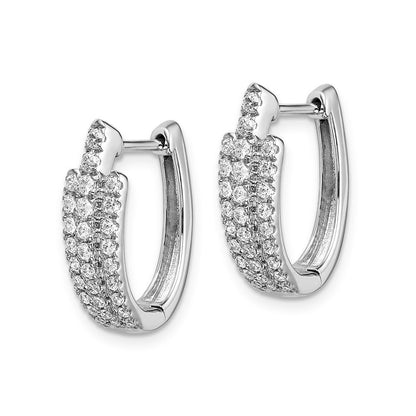14K Weißgold Ohrringe mit echten Diamanten