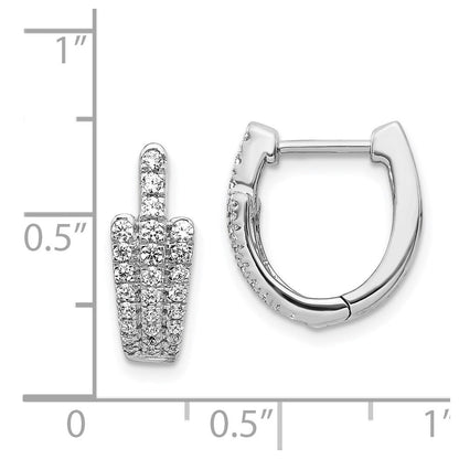 14K Weißgold Ohrringe mit echten Diamanten