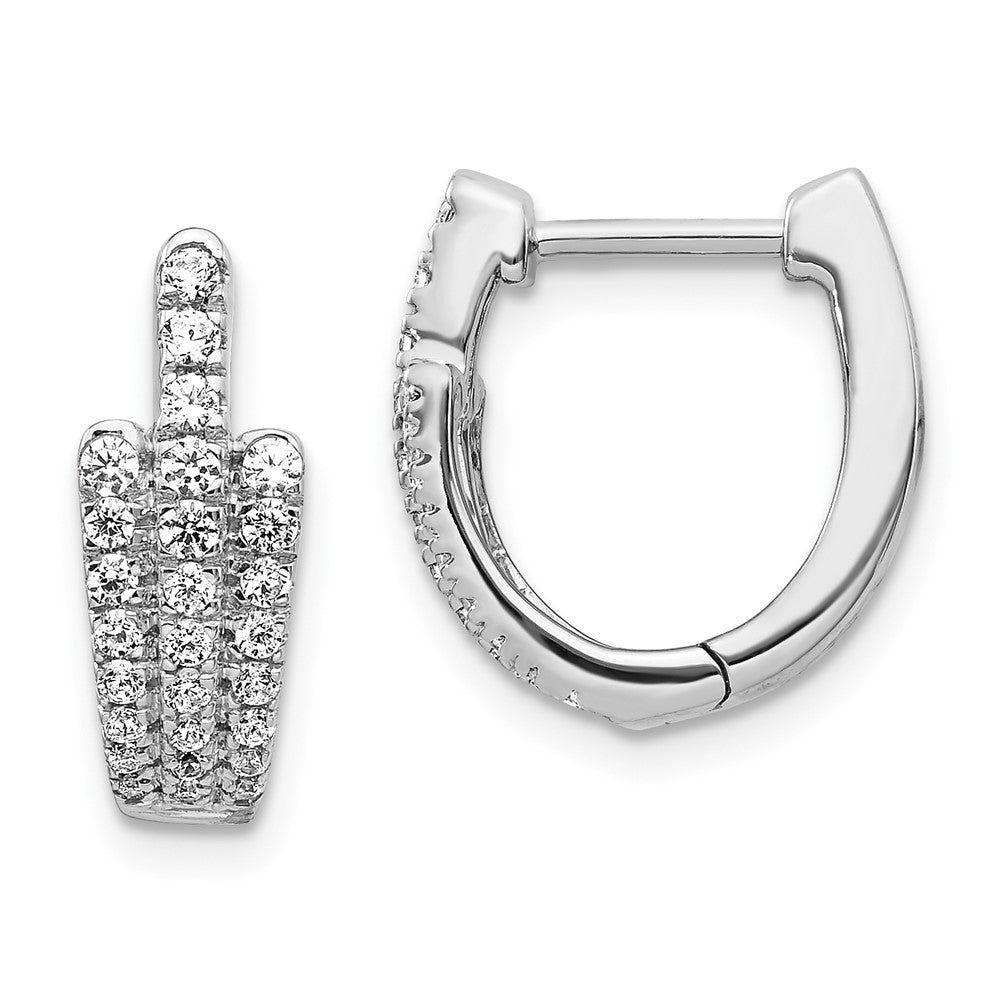 14K Weißgold Ohrringe mit echten Diamanten