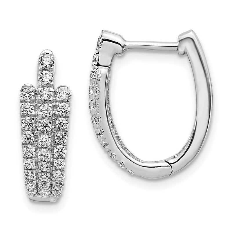 14K Weißgold Ohrringe mit echten Diamanten