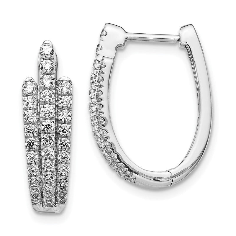 14K Weißgold Ohrringe mit echten Diamanten