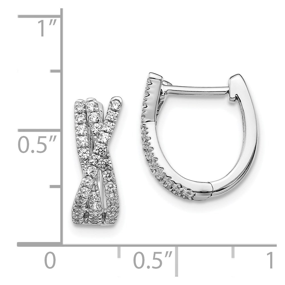 14K Weißgold Ohrringe mit echten Diamanten