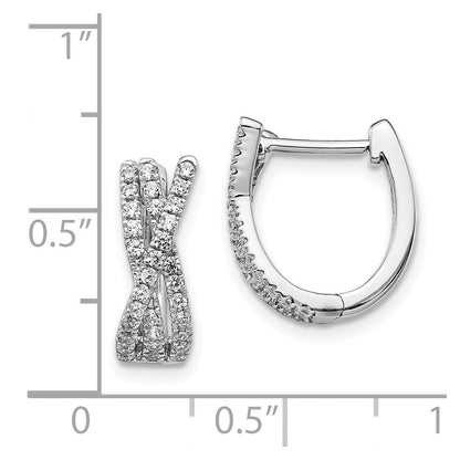 14K Weißgold Ohrringe mit echten Diamanten