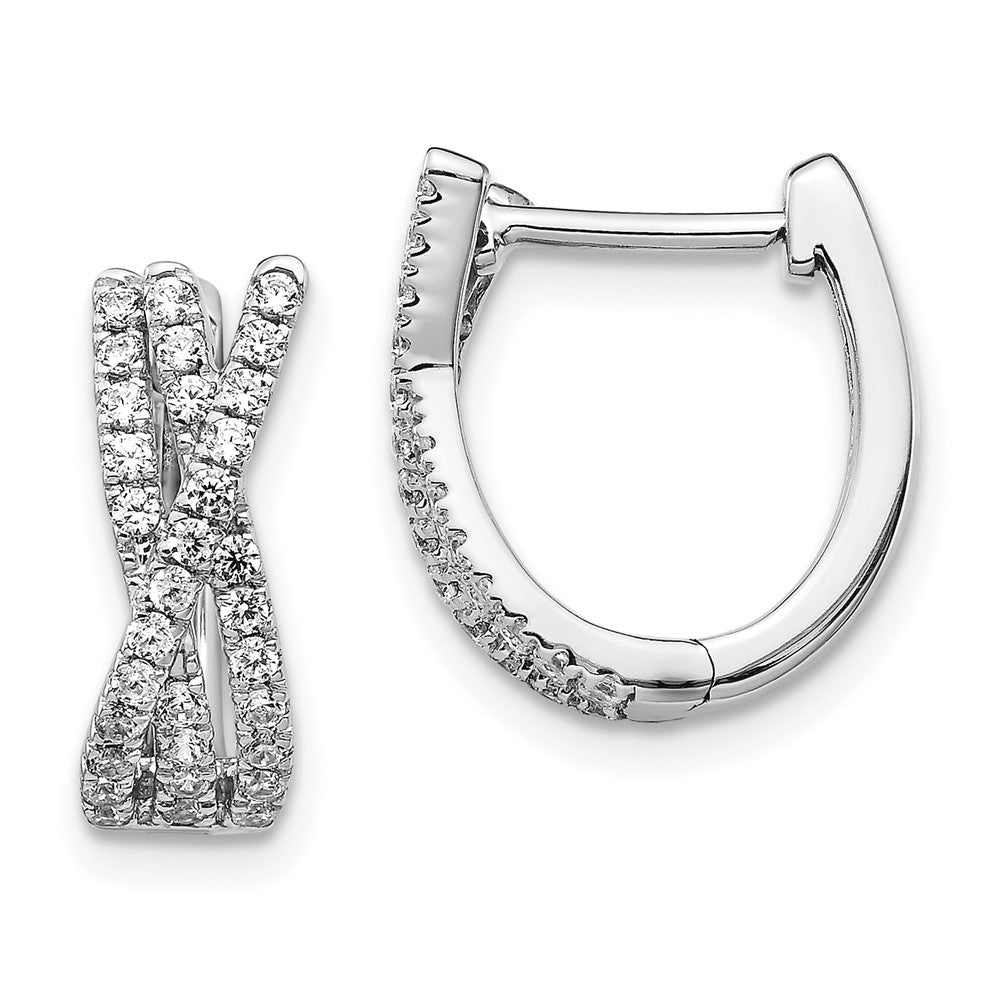 14K Weißgold Ohrringe mit echten Diamanten