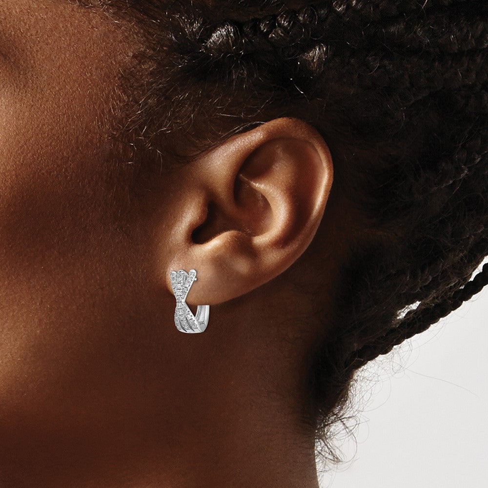 Echte Diamant-Ohrringe aus 14K Weißgold