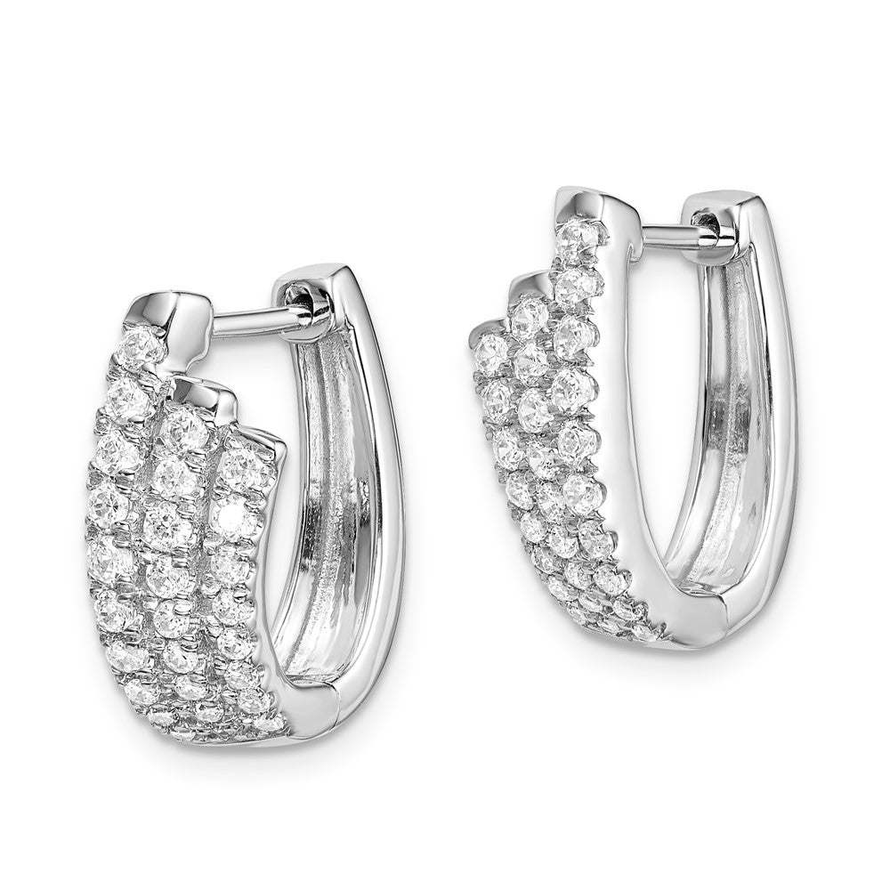 14K Weißgold Ohrringe mit echten Diamanten