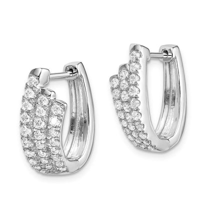14K Weißgold Ohrringe mit echten Diamanten