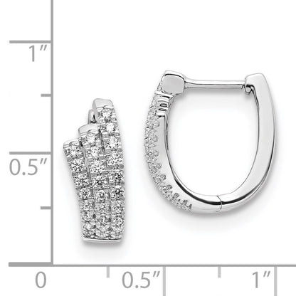 14K Weißgold Ohrringe mit echten Diamanten