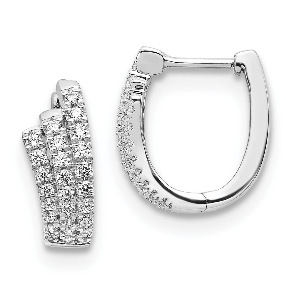 14K Weißgold Ohrringe mit echten Diamanten