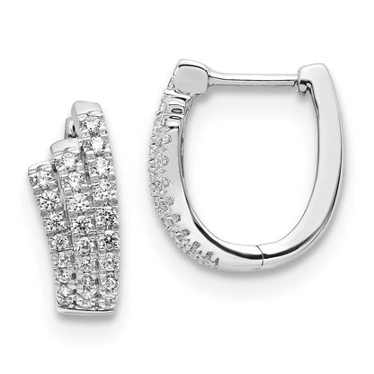 14K Weißgold Ohrringe mit echten Diamanten