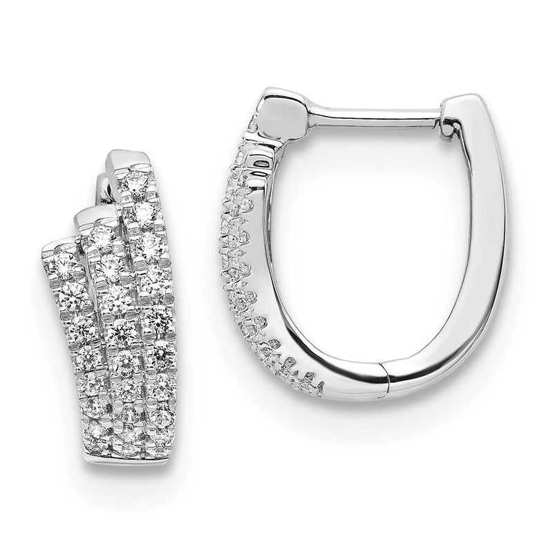 14K Weißgold Ohrringe mit echten Diamanten