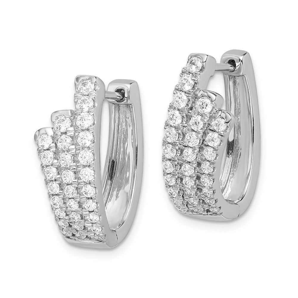 14K Weißgold Ohrringe mit echten Diamanten