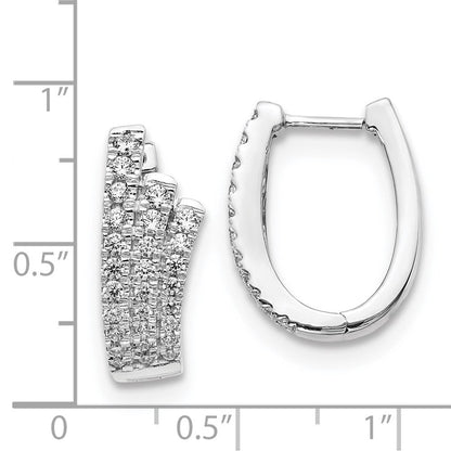 14K Weißgold Ohrringe mit echten Diamanten