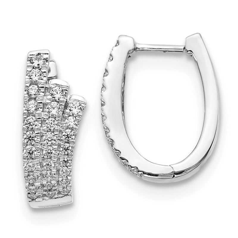 14K Weißgold Ohrringe mit echten Diamanten