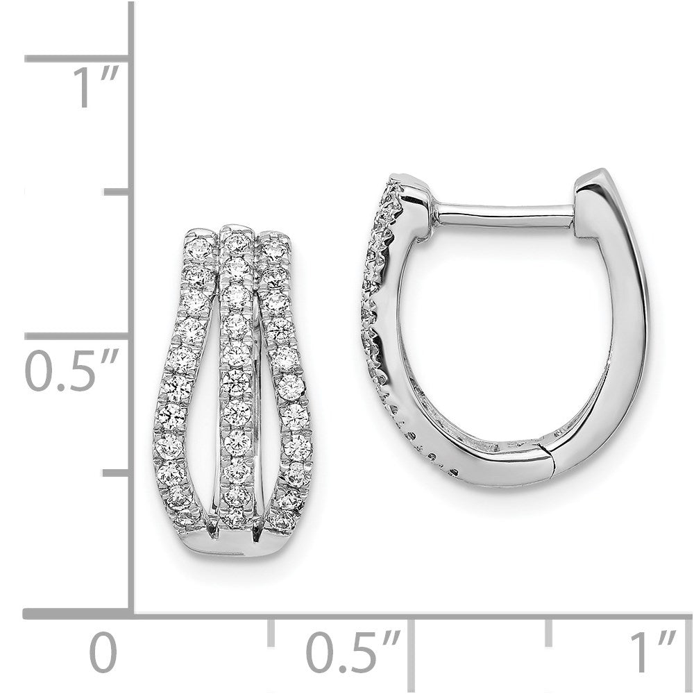 14K Weißgold Ohrringe mit echten Diamanten