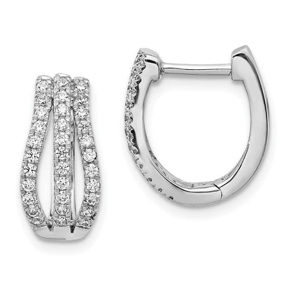 14K Weißgold Ohrringe mit echten Diamanten