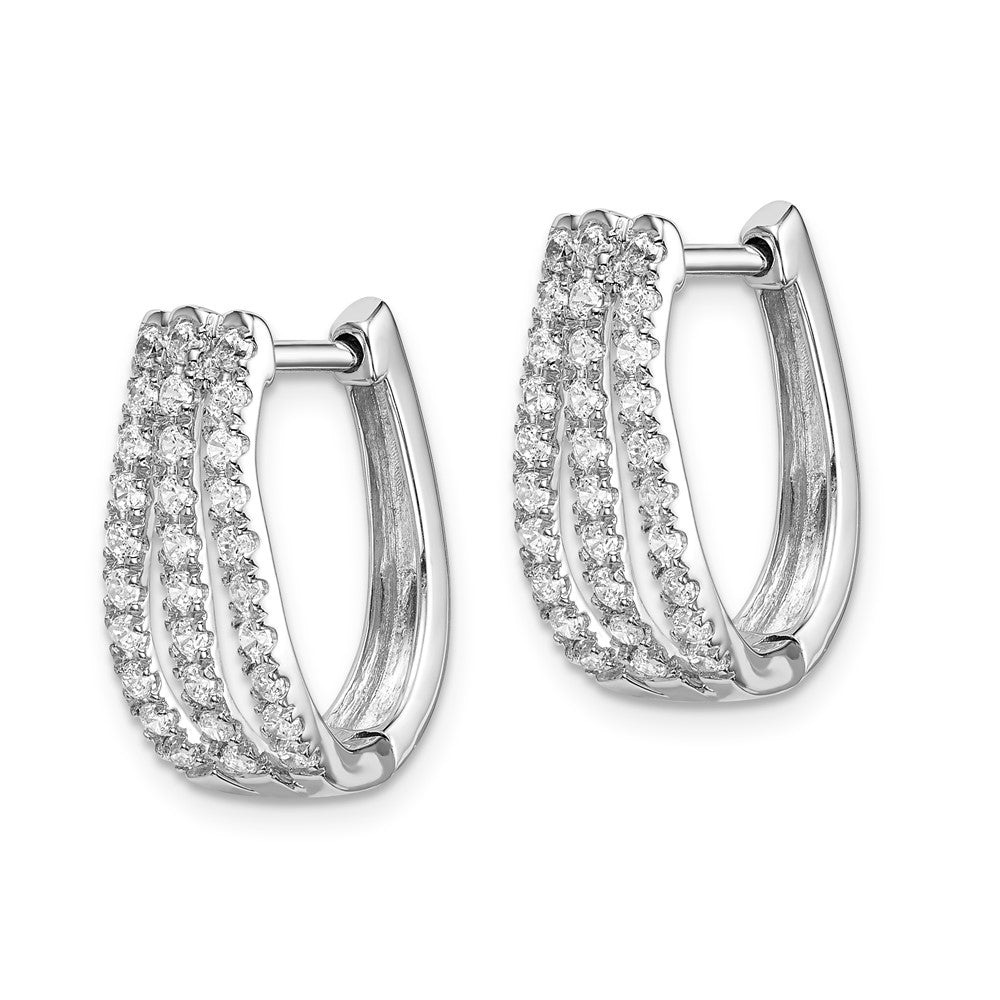 14K Weißgold Ohrringe mit echten Diamanten