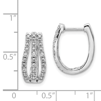 14K Weißgold Ohrringe mit echten Diamanten
