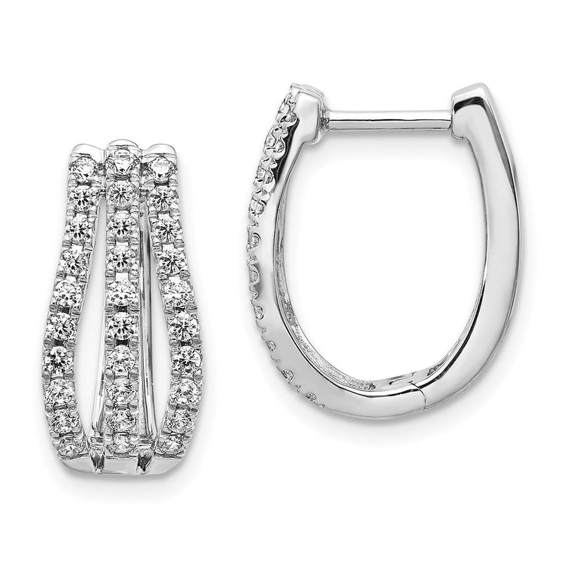 14K Weißgold Ohrringe mit echten Diamanten