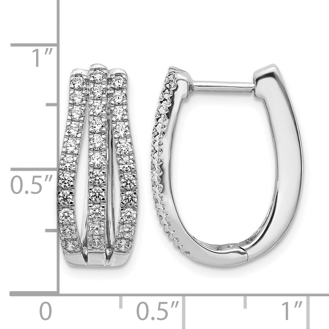 14K Weißgold Ohrringe mit echten Diamanten