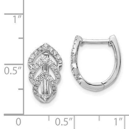14K Weißgold Ohrringe mit echten Diamanten