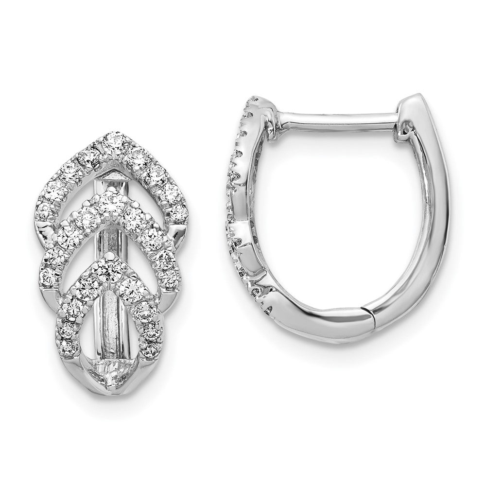 14K Weißgold Ohrringe mit echten Diamanten