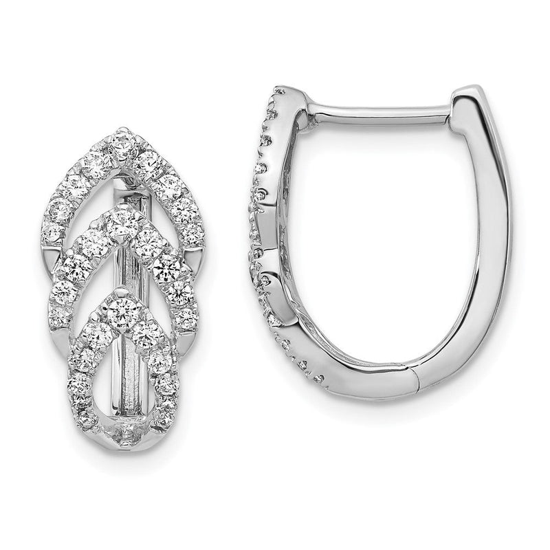 14K Weißgold Ohrringe mit echten Diamanten