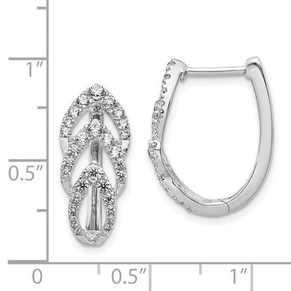 14K Weißgold Echte Diamant-Ohrringe