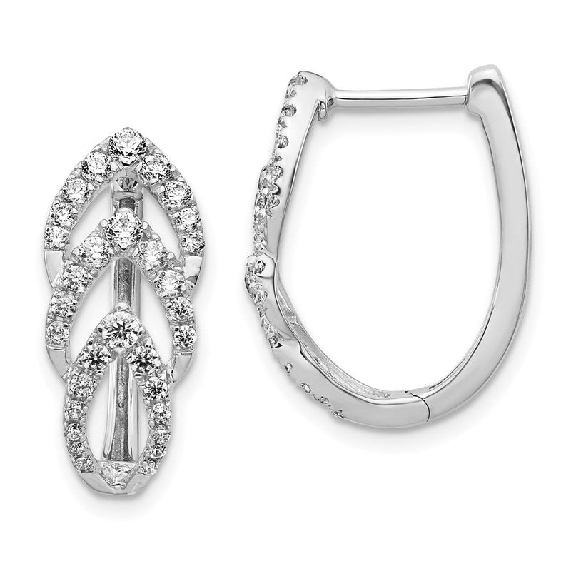 14K Weißgold Echte Diamant-Ohrringe