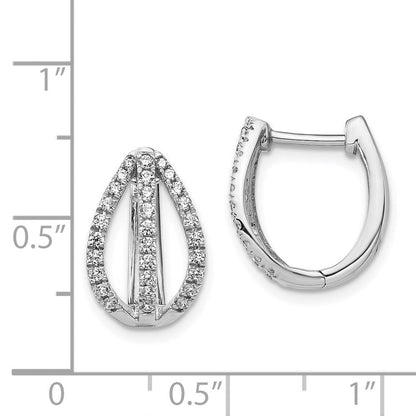 14K Weissgold Ohrringe mit echten Diamanten