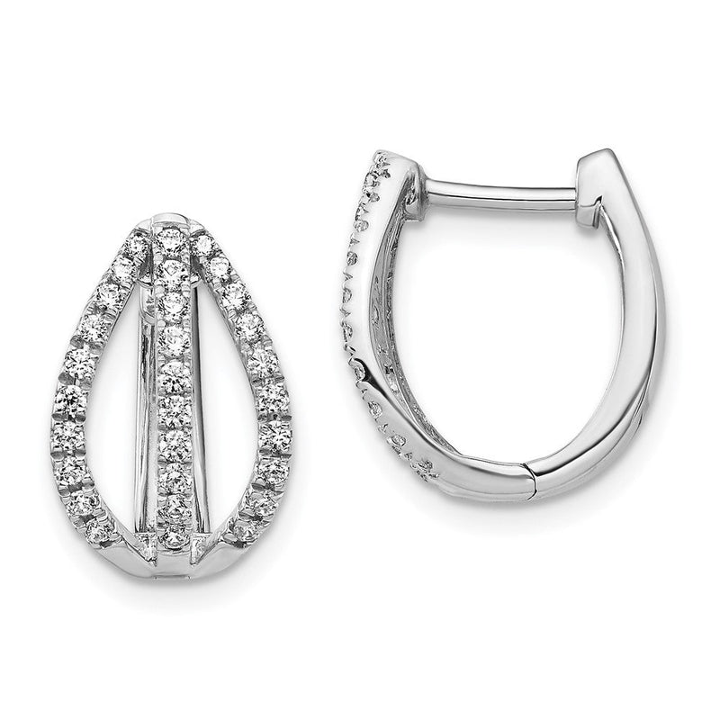 14K Weissgold Ohrringe mit echten Diamanten
