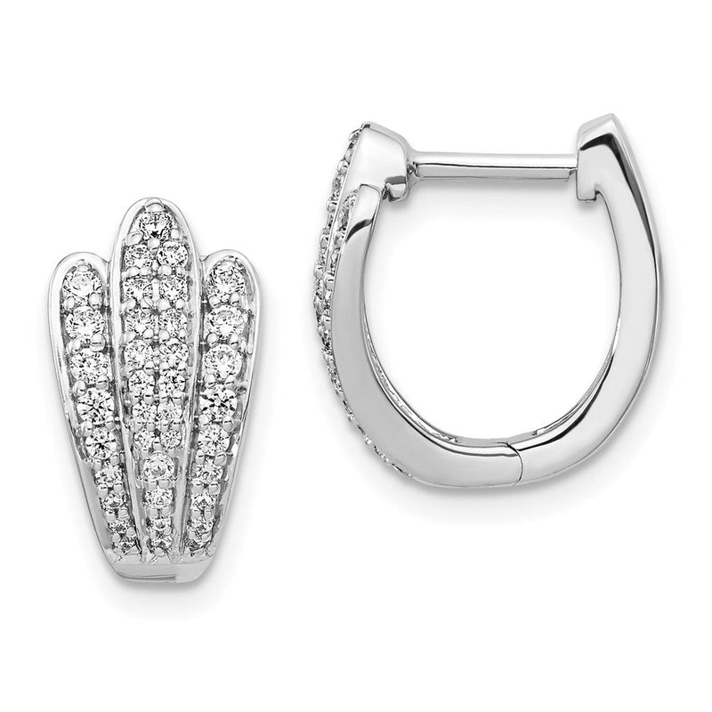 14K Weißgold Echte Diamant-Ohrringe