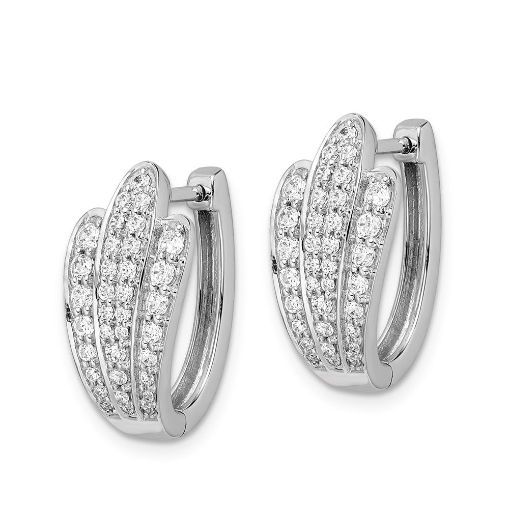 14K Weißgold Ohrringe mit echten Diamanten