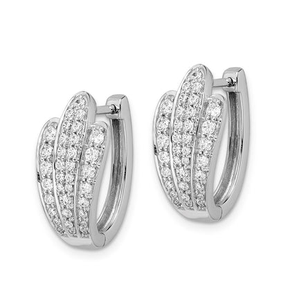 14K Weißgold Ohrringe mit echten Diamanten