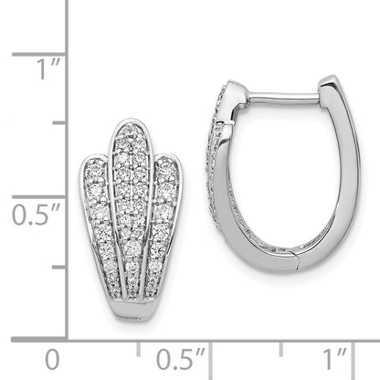 14K Weißgold Ohrringe mit echten Diamanten