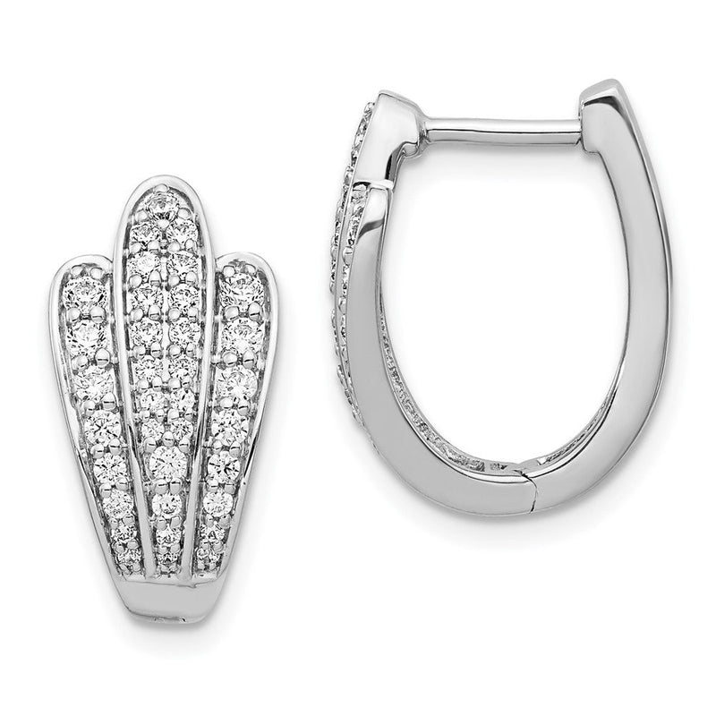 14K Weißgold Ohrringe mit echten Diamanten