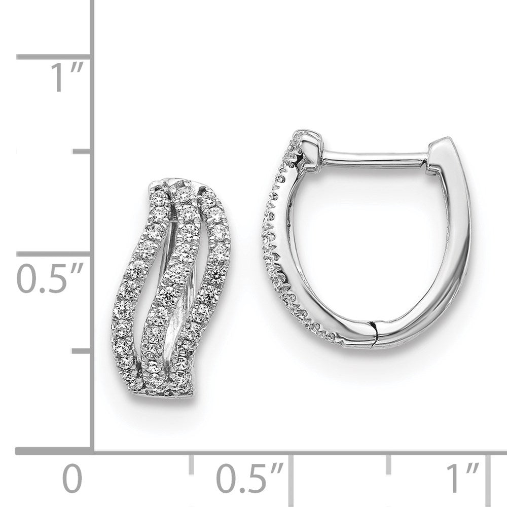 14K Weißgold Ohrringe mit echten Diamanten