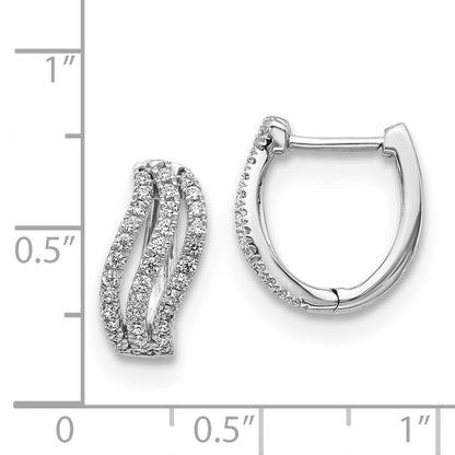 14K Weißgold Ohrringe mit echten Diamanten