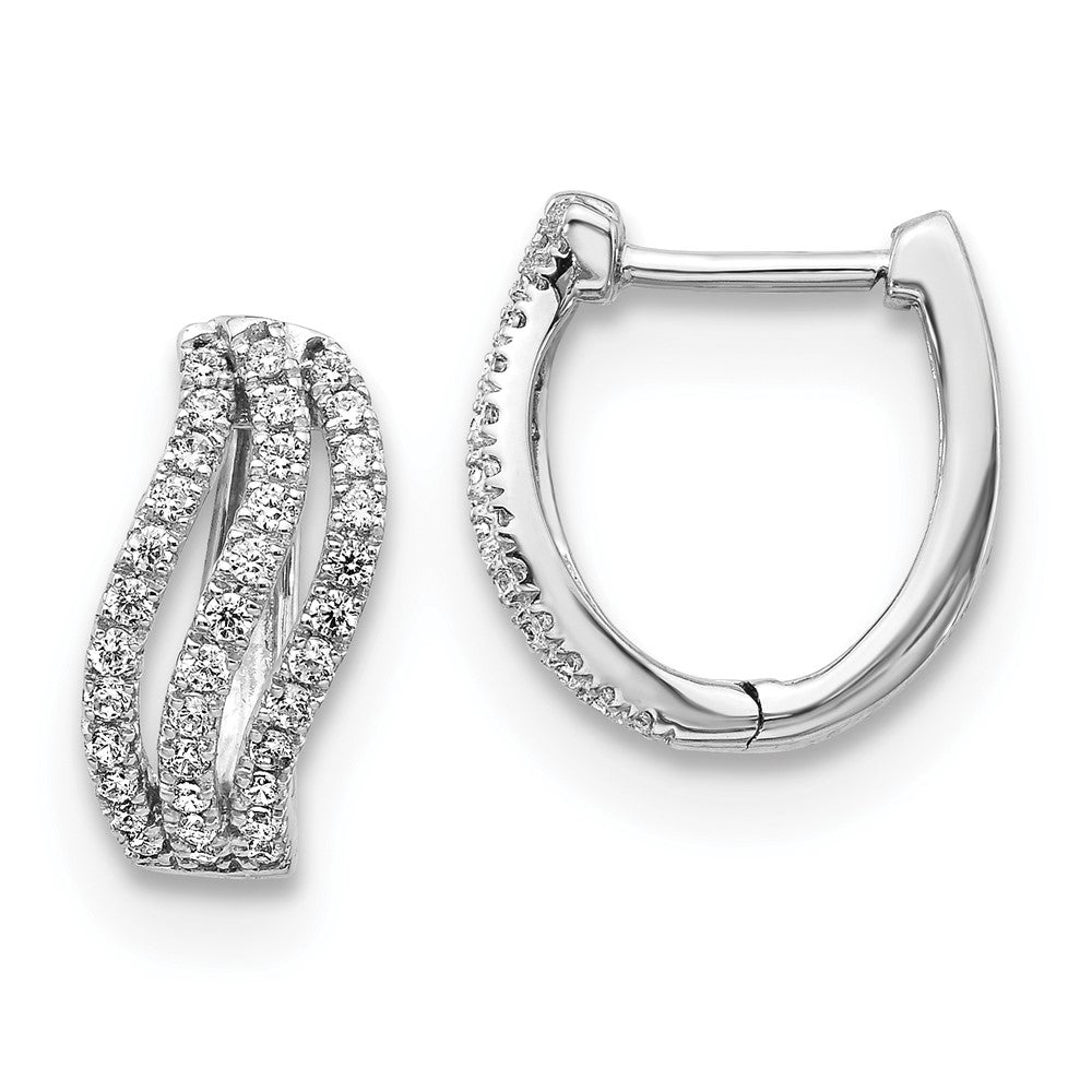 14K Weißgold Ohrringe mit echten Diamanten