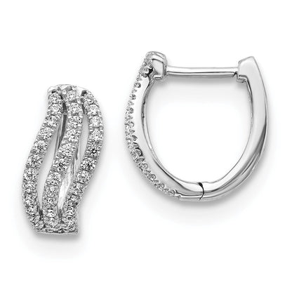 14K Weißgold Ohrringe mit echten Diamanten