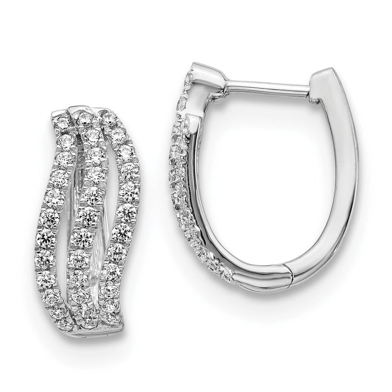14K Weißgold Ohrringe mit echten Diamanten