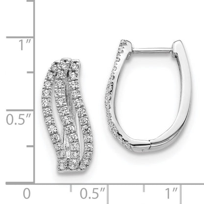 14K Weißgold Ohrringe mit echten Diamanten