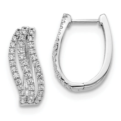 14K Weißgold Ohrringe mit echten Diamanten