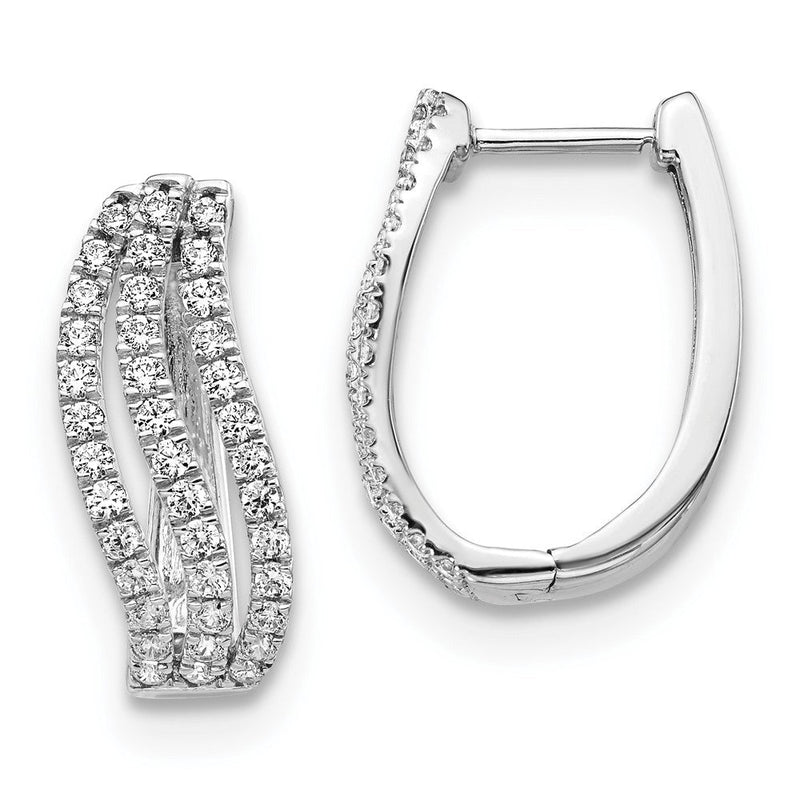 14K Weißgold Ohrringe mit echten Diamanten