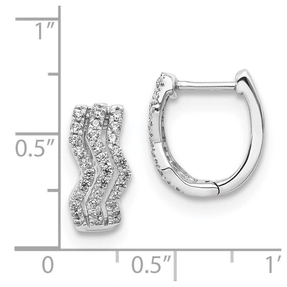 14K Weißgold Ohrringe mit echten Diamanten