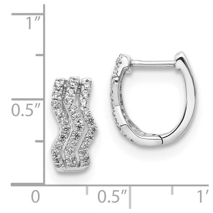 14K Weißgold Ohrringe mit echten Diamanten