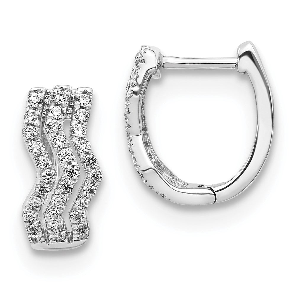 14K Weißgold Ohrringe mit echten Diamanten