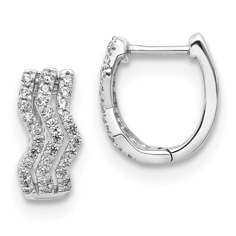 14K Weißgold Ohrringe mit echten Diamanten