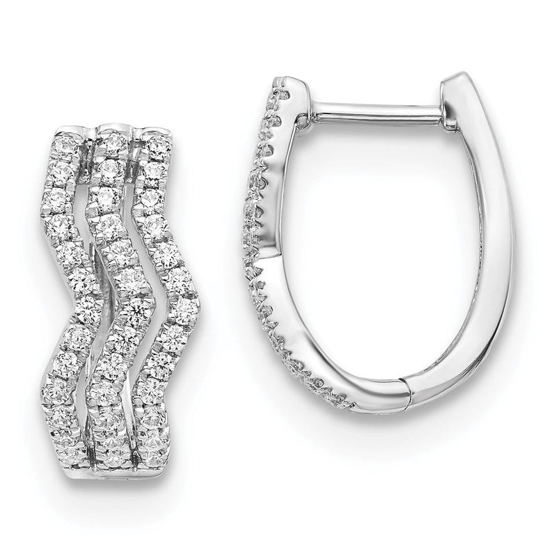 14K Weißgold Ohrringe mit echten Diamanten