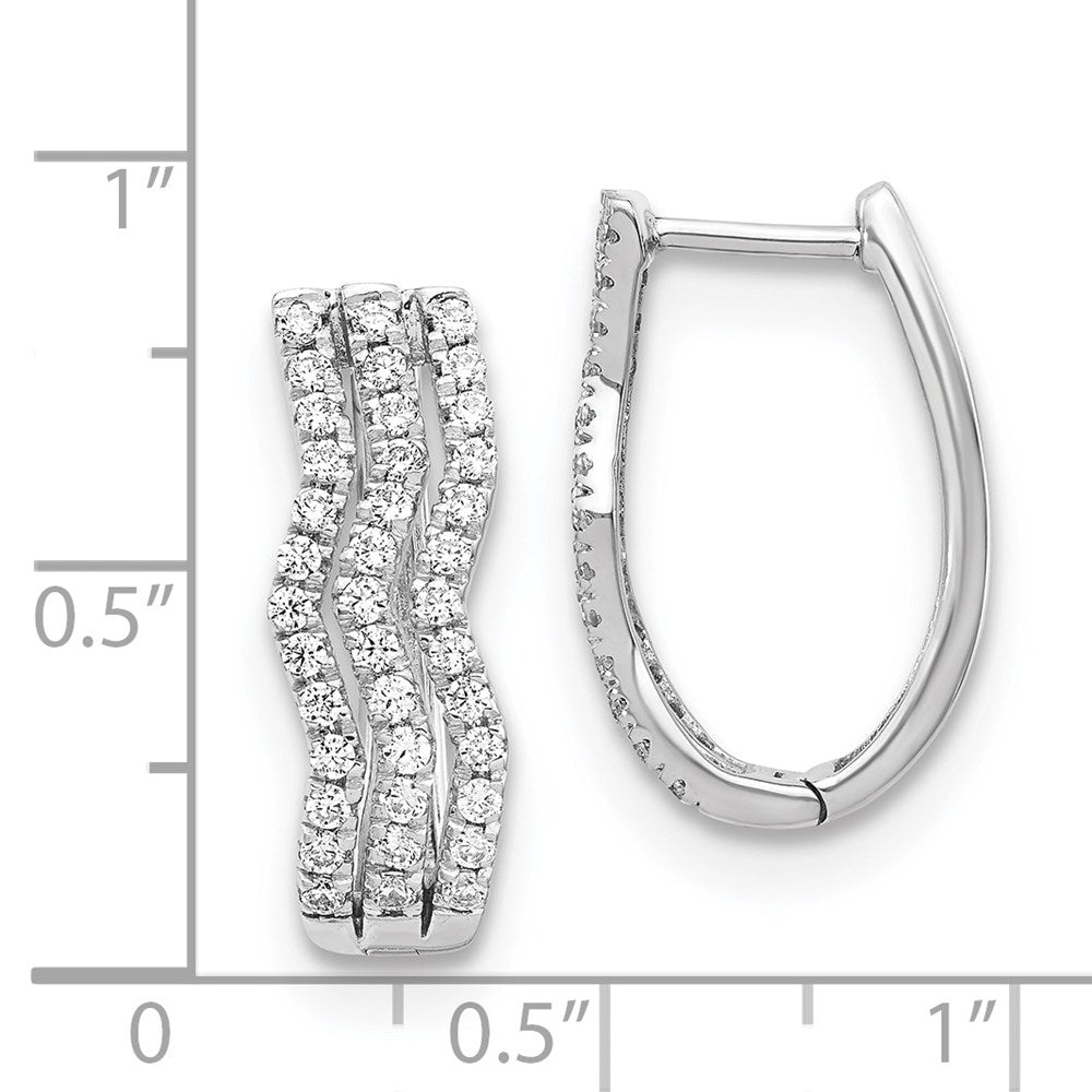 14K Weißgold Ohrringe mit echten Diamanten